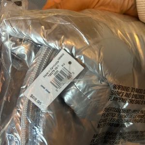 Silver and gold puffer bags